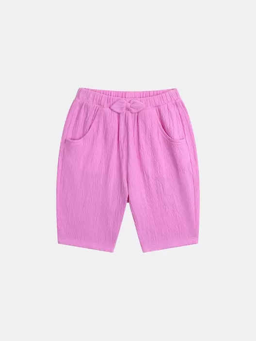 Pantalon rose bonbon à noeud pour bébé fille