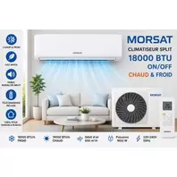MORSAT Climatiseur Split 18000 BTU ON/OFF – Chaud & Froid – Gaz R410A – Télécommande Incluse