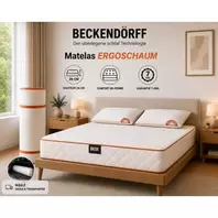 Beckendörff Matelas Roulé ERGOSCHAUM 90x190 cm En Mousse HR – Confort Mi-Ferme – Epaisseur 26 cm - Garantie 7 Ans