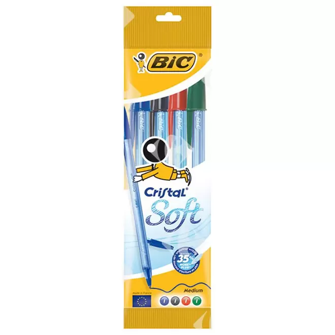 STYLO A BILLE CRISTAL SOFT BIC P4 ASS