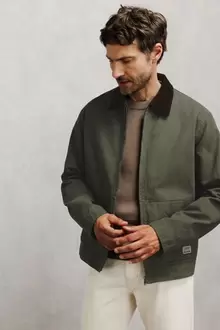 Veste zippée col chemise en velours