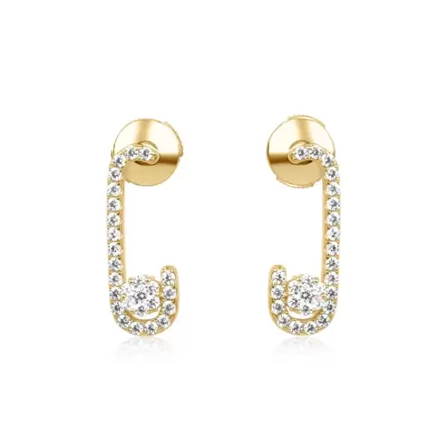 Boucles d'oreilles marguerite Excellence Plaqué Or 18K 3Mic