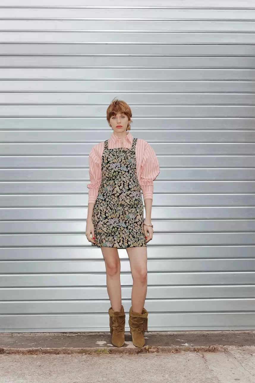 Robe courte en lyocell Femme
