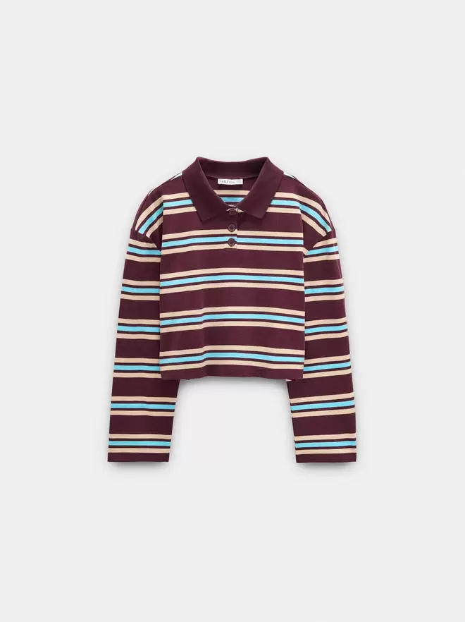 T-shirt à rayures avec col polo