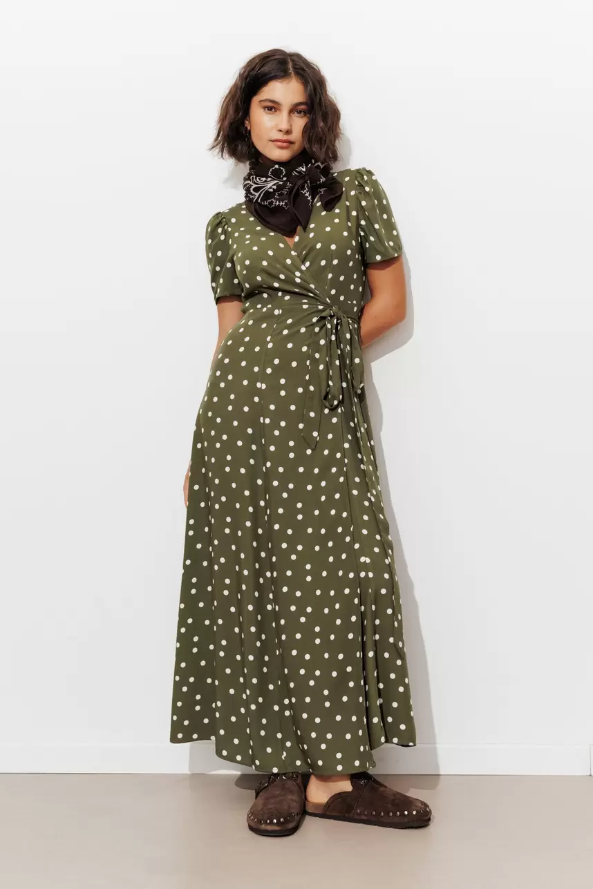 Robe longue à pois Femme