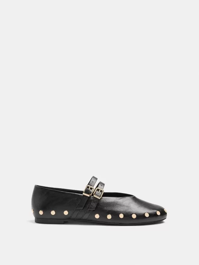 Ballerines avec clous et double bride