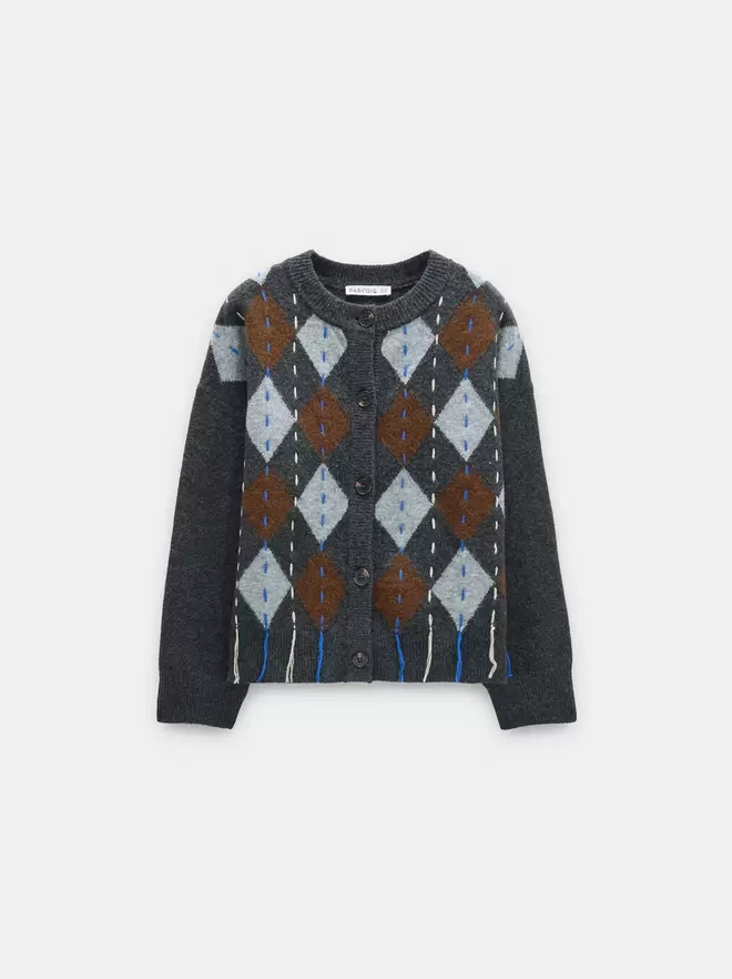 Cardigan en maille à motif losanges