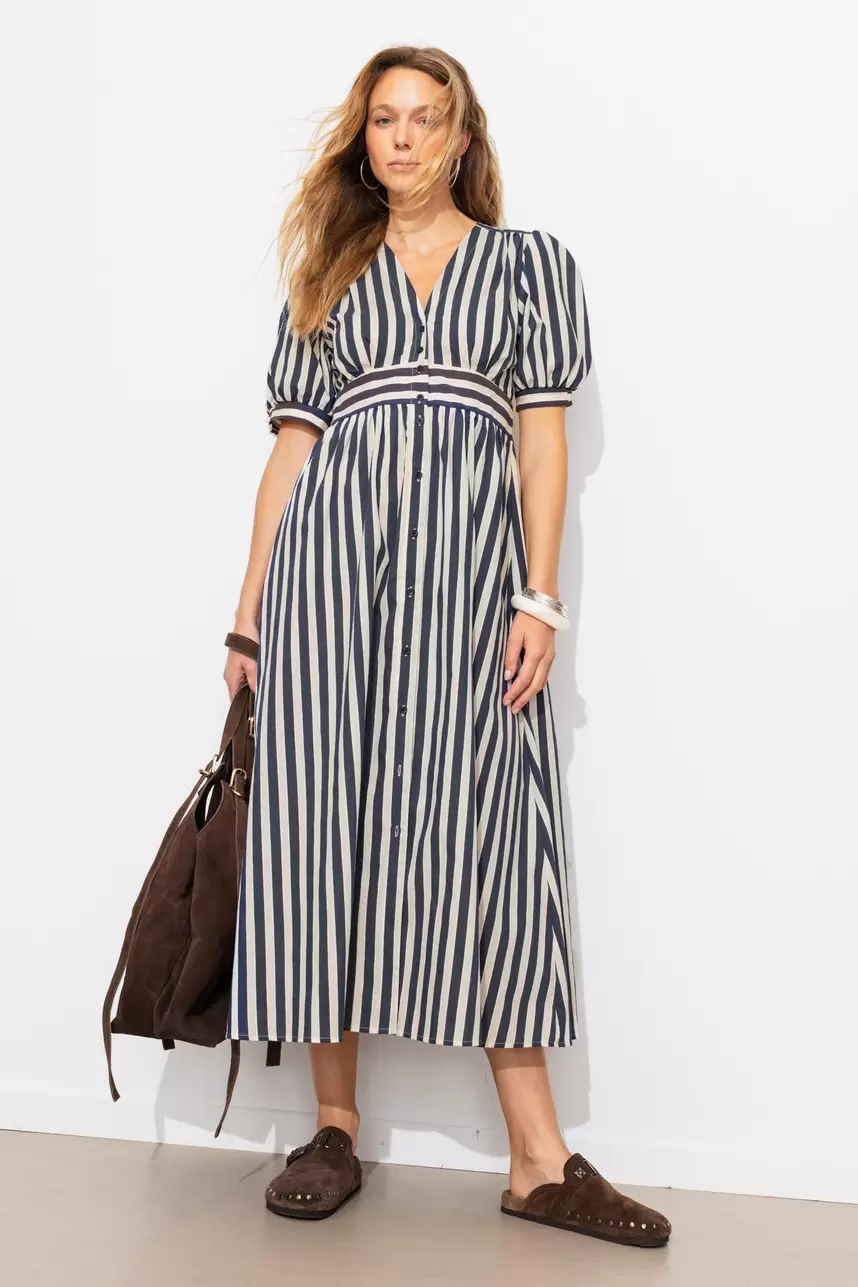 Robe longue rayée Femme