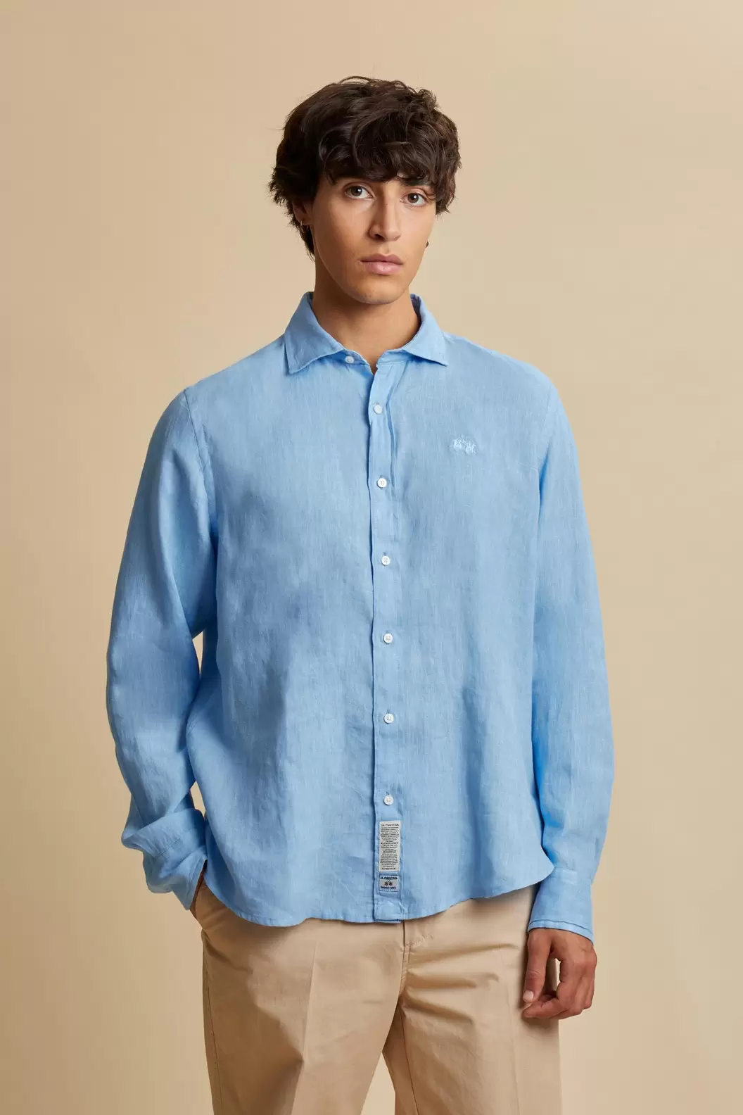 Men’s regular fit garment-dyed linen shirt - Innocent