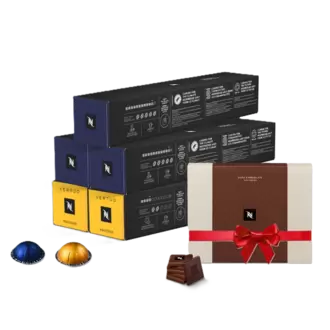 Pack 50 Capsules Vertuo Best Seller + Une Boite de Chocolats