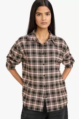 Chemise oversize en flanelle à carreaux