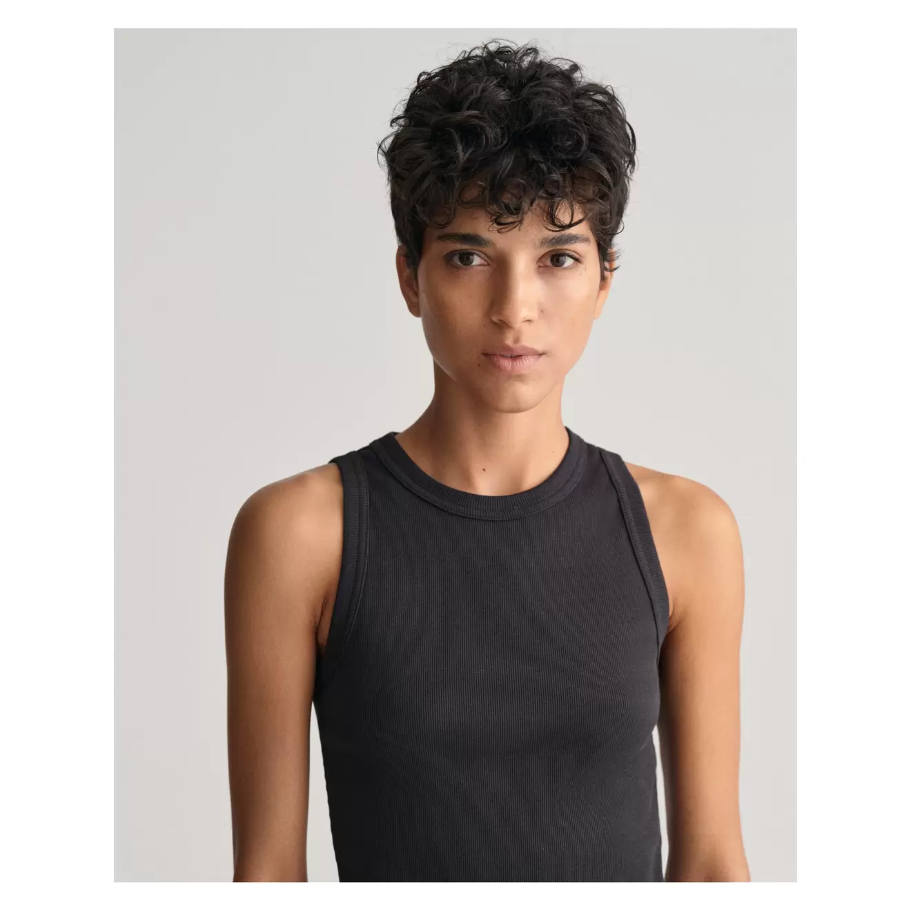 HIGH NECK RIB TANK TOP