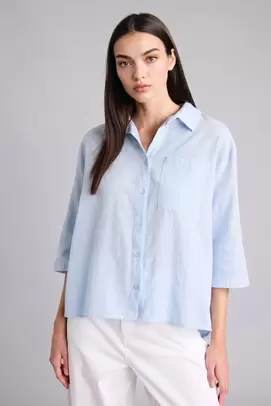 Chemise oversize en coton à manches courtes