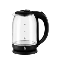 Kenz Bouilloire Électrique en Verre 1,8 L - 1500W - Noire