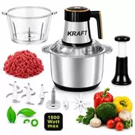 Kraft line Hachoir électrique 2 litres 1500W 2 BOWL 6 EN 1 FEC020T
