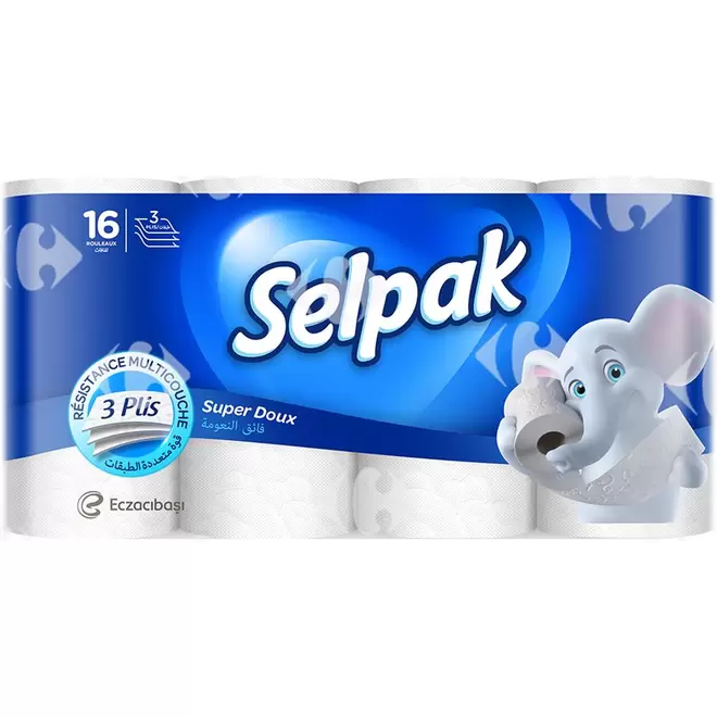 PAPIER TOILETTE SELPAK 3 PLIES 12U 4U GRATUIT