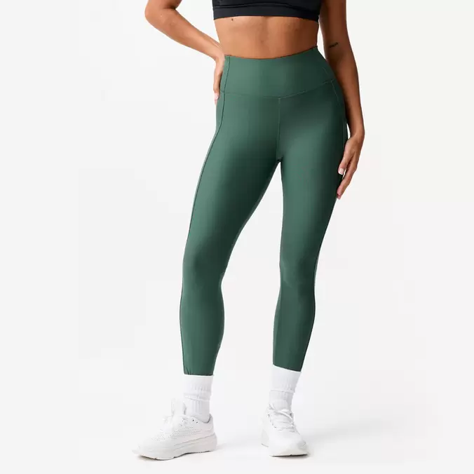 Legging de sport respirant avec poche de téléphone femme, vert royal