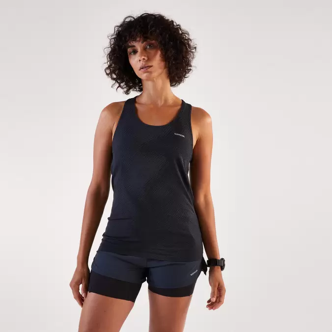 Débardeur de running Femme, Kiprun Run 500 Confort noir