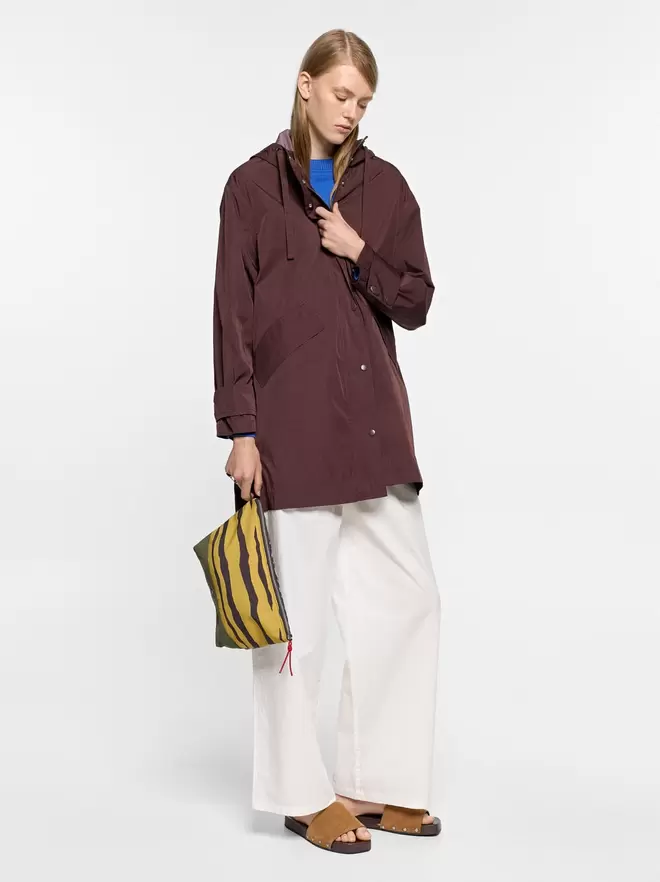 Manteau lisse avec capuche