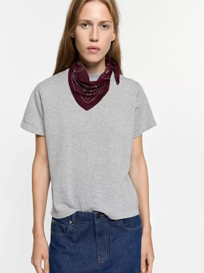 Pull en maille avec foulard