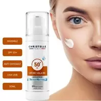 CHRISTELLE PARIS écran solaire imperméable et hydratant avec SPF50+ pour peau sensible, 50 ml Invisible NEW