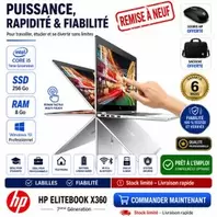 Hp PC Portable ELITEBOOK X360 G2 I5-7éme -8GB- 256 GB SSD - TACTILE -GARANTIE DE SIX MOIS-REMIS À NEUF