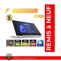 Pc HP Portable ProBook x360 435 G8 Ryzen 7 Pro 5850U RAM 16Go DDR4 512Gb SSD QWERTY Tactile - REMIS A NEUF