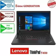 Lenovo ThinkPad T480 i5-8250U -16Go 512Go SSD 14″- Remis a neuf