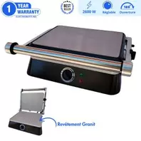Bonana Grill panini en acier inoxydable antiadhésif en Teflon- 1400w
