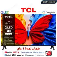 TCL 43 QLED Full HD Smart Google TV, Dolby Audio, écran plat + Support Gratuit, 43S5K