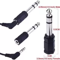 Adaptateur Audio Jack 6.35 mm Mâle vers 3.5 mm Femelle Stéréo TRS – Connecteur Nickelé Haute Fidélité Plug & Play pour Casques et Équipements Audio