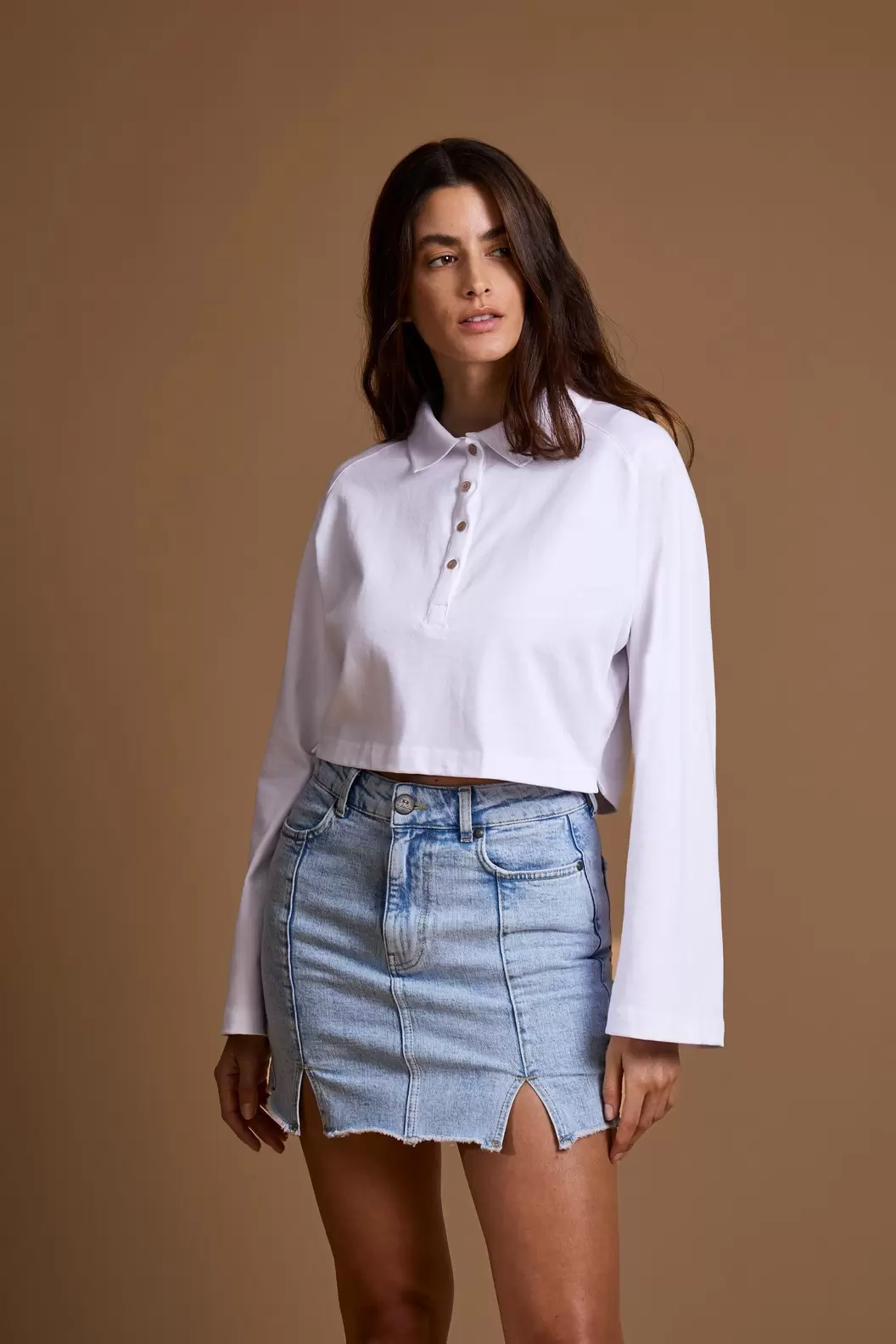 Women's cropped polo cotton jersey - Elizabeth