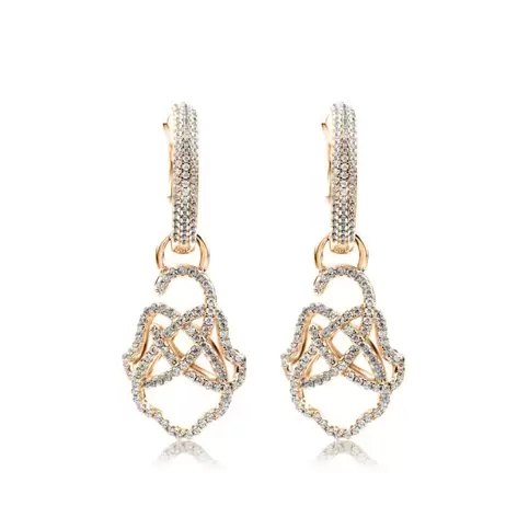 Créoles khmissa pendantes Excellence Argent 925 R.Gold