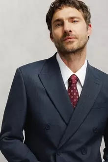 Veste de costume croisée confort rayée