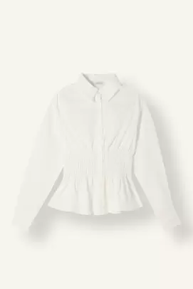 Chemise 100% coton ajustée en popeline à manches longues