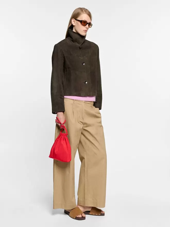 Veste en cuir avec poches