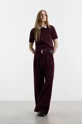 Pantalón wide leg con cinturón