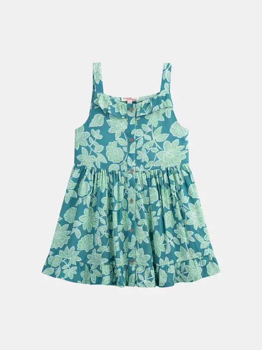 Robe bleue imprimé floral pour fille