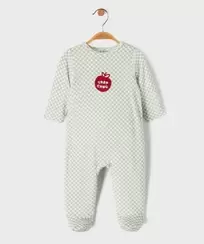 Pyjama en velours à motif damier bébé fille