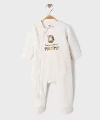 Pyjama en molleton avec motif zèbre bébé