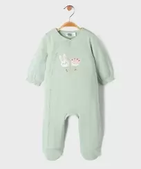 Pyjama en molleton gratté à ouverture devant bébé
