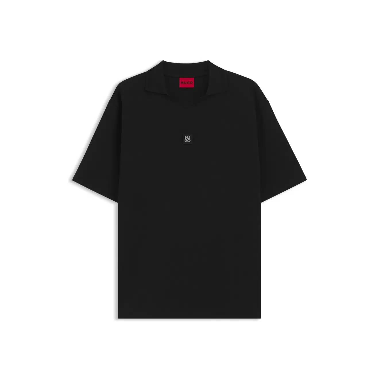 Polo structuré en mélange de coton avec col Johnny