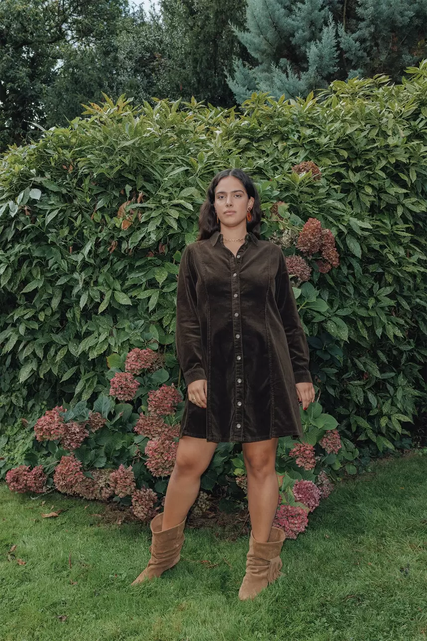 Robe en velours côtelé Femme