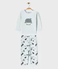 Pyjama en velours 2 pièces avec motifs marins bébé garçon