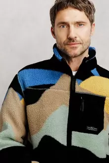 Sweat zippé sherpa imprimé