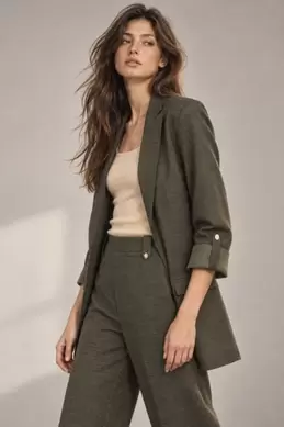 VESTE BLAZER À MANCHES AVEC RAYURES