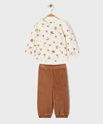 Pyjama en velours 2 pièces assorties bébé
