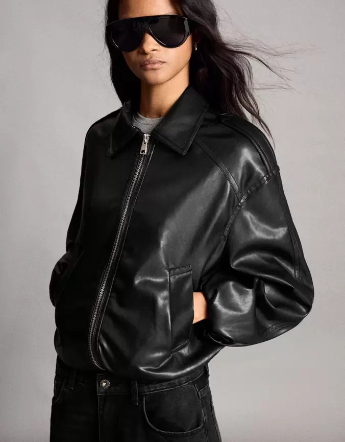 Blouson similicuir bouffant