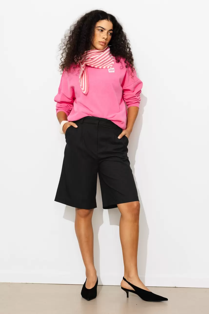 Bermuda uni à pinces Femme
