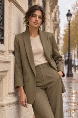 VESTE BLAZER À DÉTAILS MÉTALLIQUES